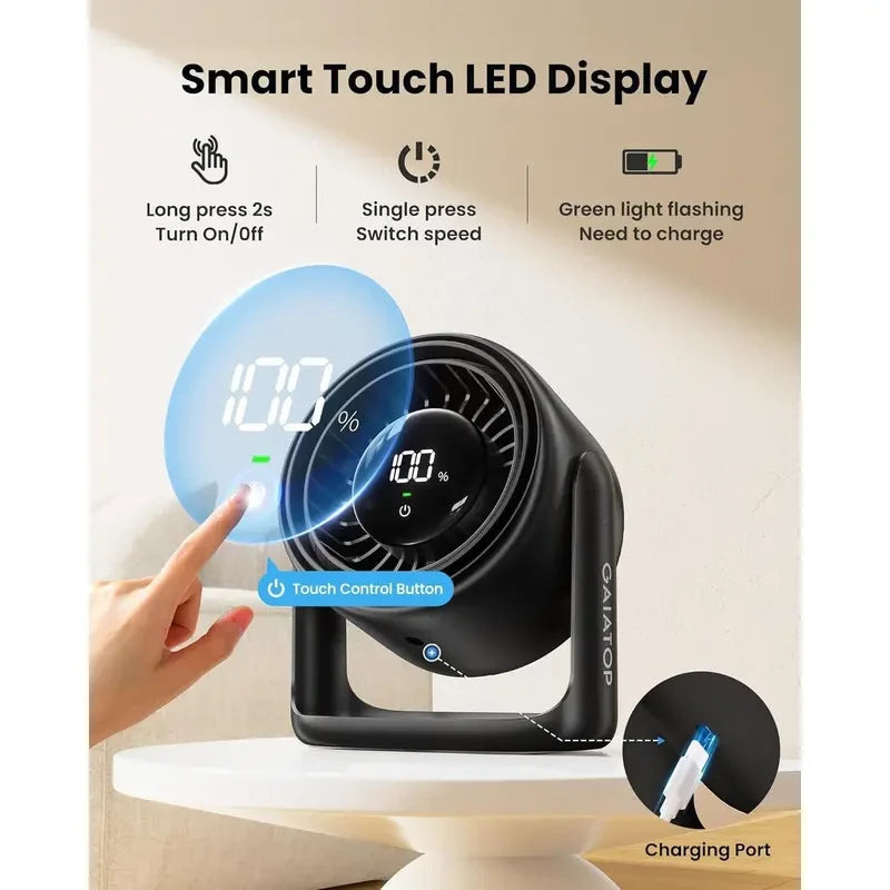 Rechargeable Whisper-Quiet Desk Fan