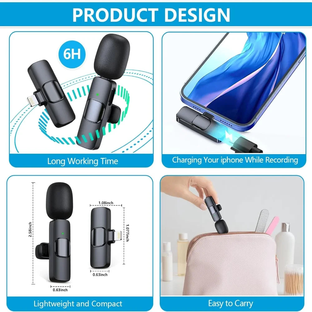 Wireless Lavalier Vlogging Microphones
